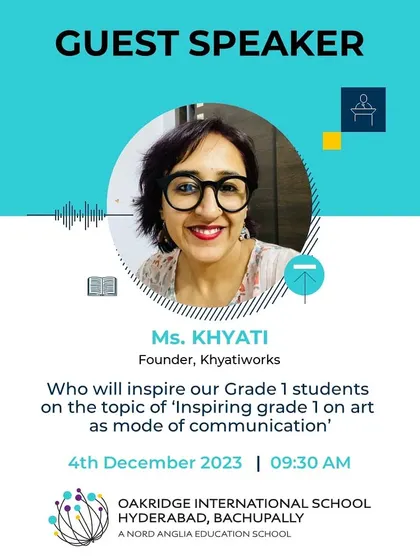 I was honored to be a guest speaker at Oakridge International School, talking to Grade 1 students about art as a mode of communication.