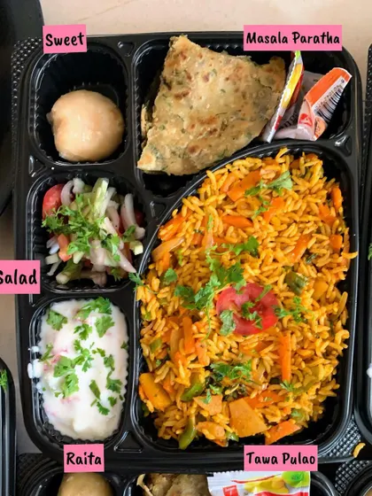 A closer look at the Tawa Pulao meal box, perfect for a working lunch or a quick, satisfying dinner.