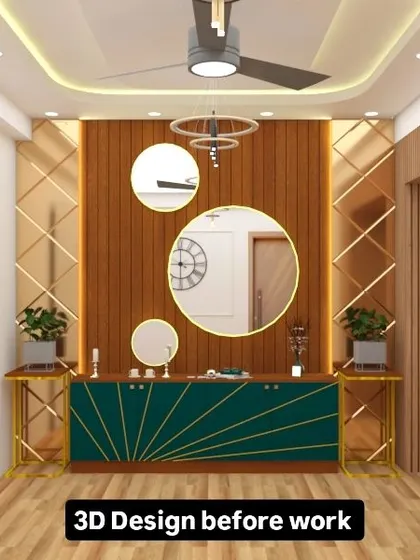 This was the 3D design I presented to the client before starting the work for the Noida Sector 62 project. As you can see, the final result is a perfect match.