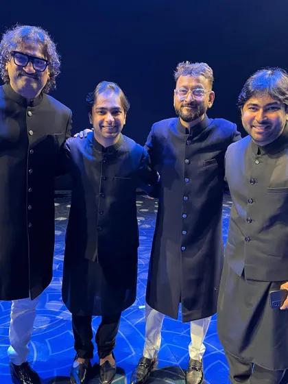 With my brother and the incredible Ajay-Atul. Their humility and musical genius were truly inspiring to witness firsthand.