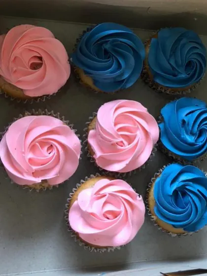 Pink or blue? These cupcakes are perfect for a gender reveal party, letting guests pick a side before the big announcement.