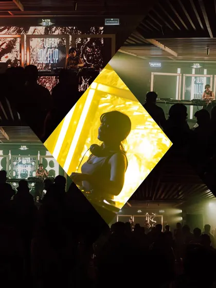 A creative collage from the Parra for Cuva opening set. It captures the scale of the event, the energy of the crowd, and my focus at the center of it all.