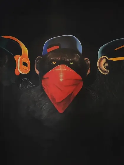 Our art can be playful and modern. This take on the three wise monkeys for Grazer's Pub in Jayanagar shows our contemporary graffiti style. It's perfect for clients looking for cool, pop-art inspired pieces that add a unique character to their space.