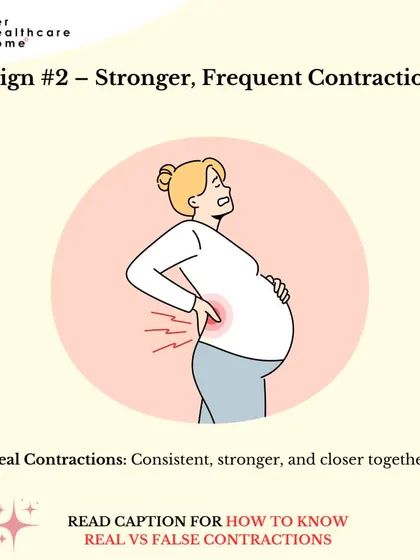 Sign #2: Stronger, more frequent contractions. I explain the difference between real labor contractions and Braxton Hicks.