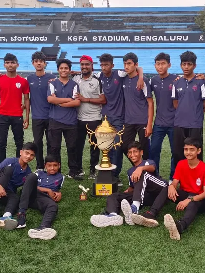Our U15 boys celebrating their victory as winners of the WSM Champions Cup 2024.