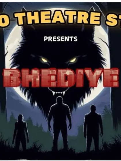 The official poster for our production 'Bhediye'. Our workshops are production-oriented, meaning you get to be a part of a full-fledged play.