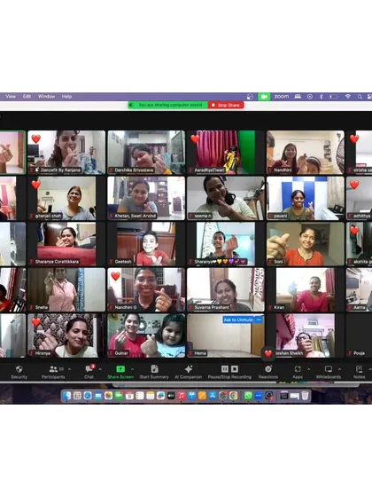 Our community celebrating 4 years of online classes together. We've built an amazing family of fitness enthusiasts.