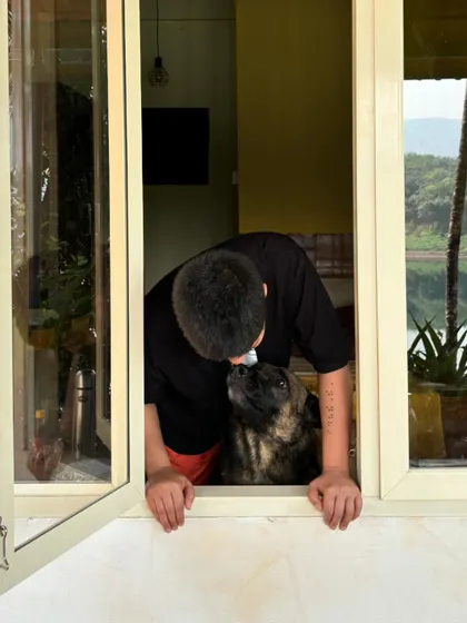 This is our window of joy. These photos capture the simple, everyday moments of connection I share with Floyd. It's in these quiet times, with a simple kiss or a hug, that our bond grows strongest.