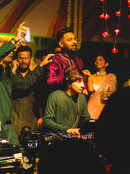 A colorful shot from one of my Diwali gigs. Everyone came dressed in their best ethnic wear, and the whole venue was lit up with festive energy.