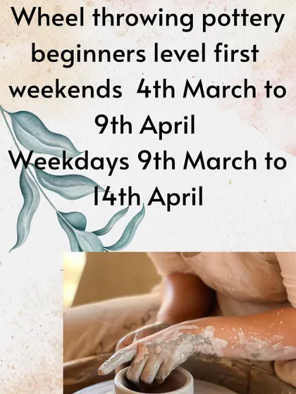 My wheel throwing beginners course for March and April is now open. I have both weekday and weekend options.