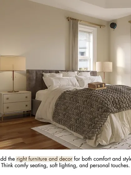 To create a comfortable and stylish master bedroom, it's important to add the right furniture and decor. Think comfy seating, soft lighting, and personal touches that make the space feel like your own.