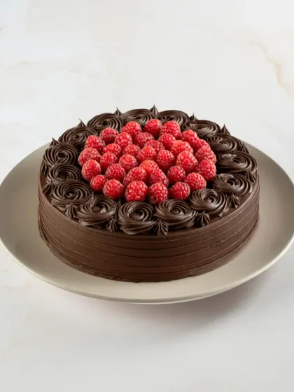 For a rich and decadent treat, try our Raspberry Traditional Chocolate Gateau. The tartness of the raspberries is the perfect complement to the deep flavour of the chocolate.