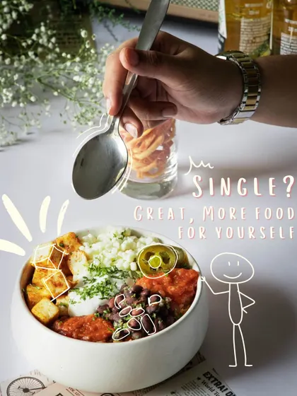 Single? Great, more food for yourself. Enjoy one of our loaded burrito bowls without having to share.
