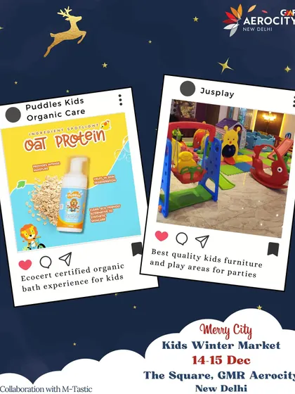Our vendor announcements are key to building excitement. This one featured Puddles Kids Organic Care and Jusplay's quality kids' furniture and play areas.