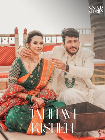 The couple shares a lighthearted moment during their wedding rituals. Our candid photography captures the fun and relaxed side of your celebration.