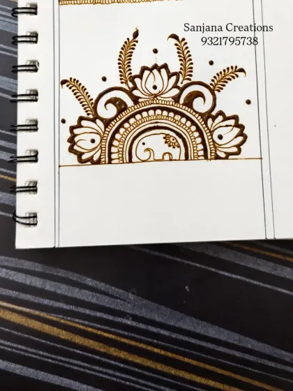 The next step is adding more detail, like these delicate leaves and dots. Each small addition makes the design richer. My classes focus on this step-by-step process to make learning easy and fun.
