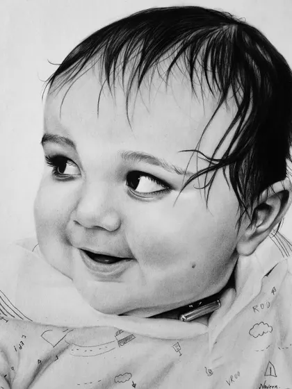 Another close-up of the baby portrait.