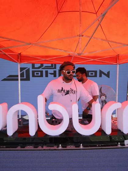 Focused and in the mix at Sunburn. Playing a festival set requires intense concentration and the ability to read a very large and diverse crowd.