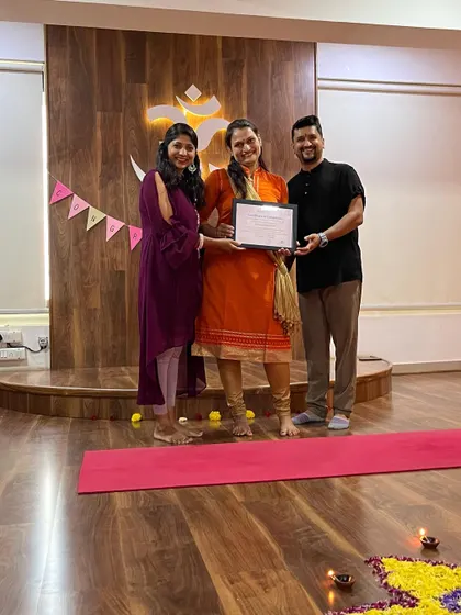 A special moment from our certification ceremony. We take great pride in seeing our students achieve their goals and become part of the global yoga community.