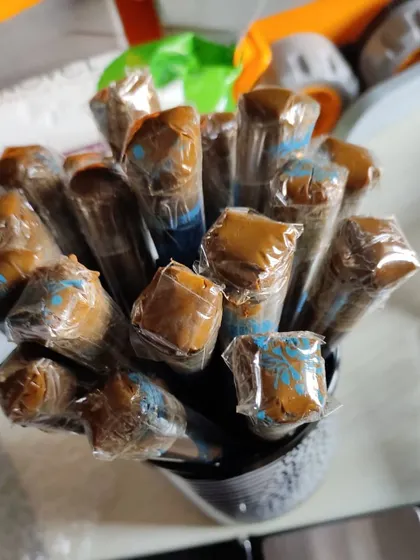 A fresh batch of henna cones, sealed and ready to go. I take pride in my work, from the paste I mix to the final product that you hold in your hand.