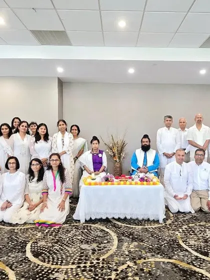 A group of dedicated seekers gathered for our Satsang and Meditation program in the USA. This image reflects the global reach of our community and the shared commitment to spiritual evolution.