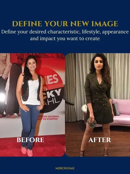 A powerful before and after. The first step in any image makeover is to define the new image you want to create, considering your lifestyle, goals, and the impact you want to make.