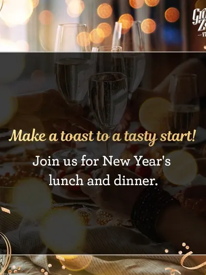Make a toast to a tasty start. I regularly host festive meals, like this New Year's lunch and dinner, where guests can bid farewell to the old year and welcome the new with a specially curated menu and wine pairings.