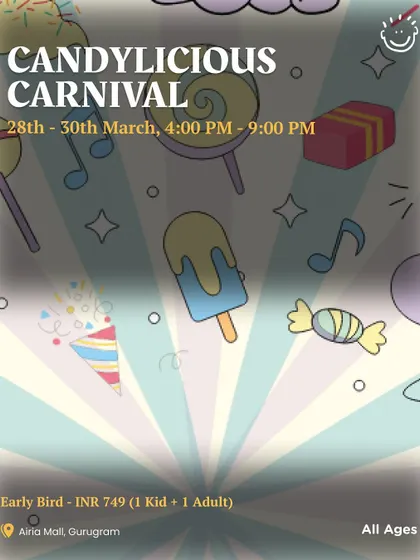 Another vibrant poster for the Candylicious Carnival, perfect for getting everyone excited about the sweet-themed fun.