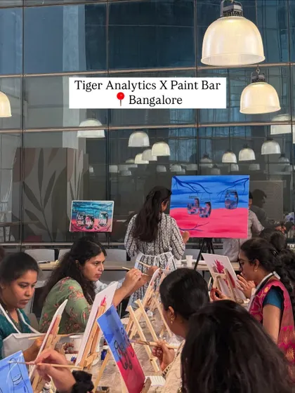 Another great shot from our Women's Day event with Tiger Analytics in Bangalore. It's wonderful to see teams relax and connect over a shared creative activity.