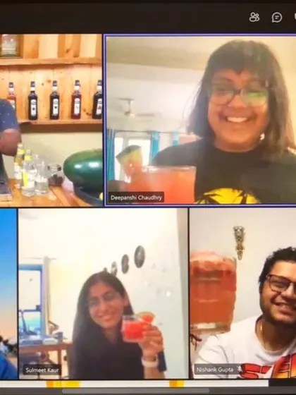 A great moment from a virtual class where participants show off their creations. It's rewarding to see their success, even from a distance.