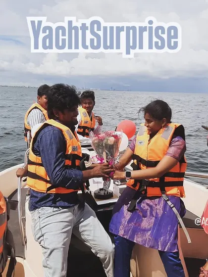 A surprise celebration with family on a private yacht. It's a great way to include loved ones in a unique and memorable event.