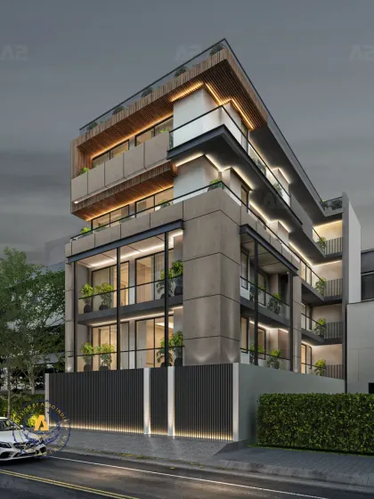 A 385 sq yd project in Janakpuri, West Delhi, this facade is designed with clean, minimal lines and a harmonious palette of earthy browns. It is a statement of aesthetics where every detail speaks of elegance and timeless appeal.
