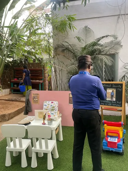 In celebration of International Security Day, we honored the people who keep us safe, starting with our very own security uncle. The children stepped into his shoes through pretend play and made heartfelt cards to show their appreciation.