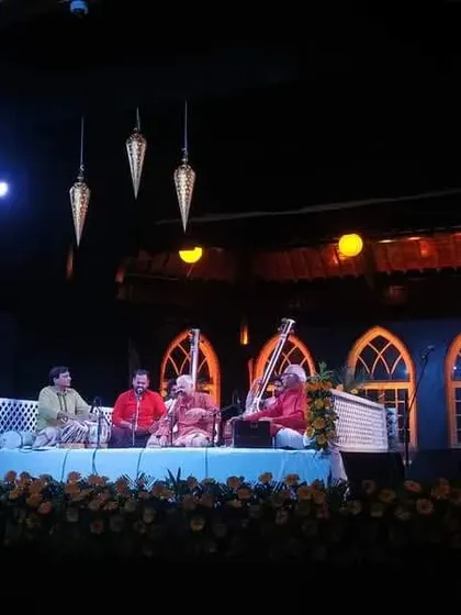 A view of the beautifully lit stage at the Shimla Heritage Festival. I was performing with Pandit Sajan Mishra ji and Shri Swaransh Mishra.