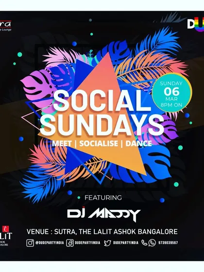 Kicking off the month with a 'Social Sundays' event. My residencies are known for consistently delivering a great party experience.