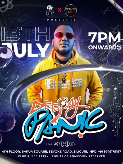 The flyer for my gig at Decibleone in Siliguri. I travel all over India to bring my signature sound to new crowds.
