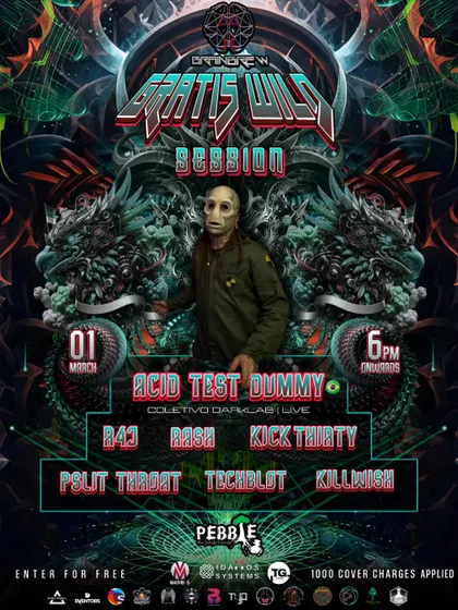 The full lineup for the 'Gig Gratis Wild Session'. It's always great to see a mix of established legends and upcoming local talent on one poster.
