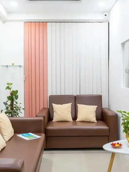 My studio includes a comfortable waiting area where clients can relax before their session. I strive to create a peaceful and supportive environment from the moment you walk in.