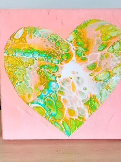 A piece from my personal 'heART' collection, created with the fluid art technique. This shows the kind of art you can learn to make or purchase directly from me.