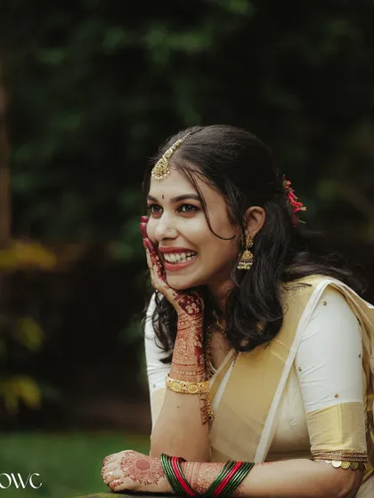 A beautiful, candid close-up of the bride's joyful laugh.