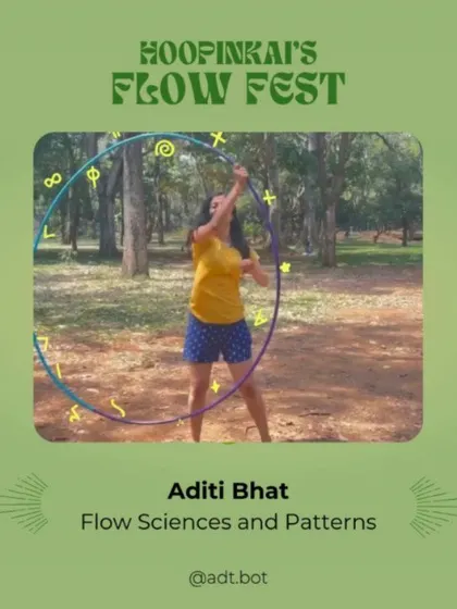 A post announcing my role as a facilitator for Flow Sciences and Patterns at the Hoopinkai's Flow Fest.