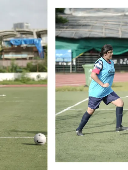 A collage showing our player's movement and control on the field during the SIS Powerplay 5v5 tournament.
