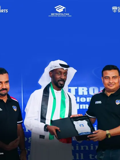 An official from H16 Sports receives a commemorative plaque at the launch event, solidifying our partnership.