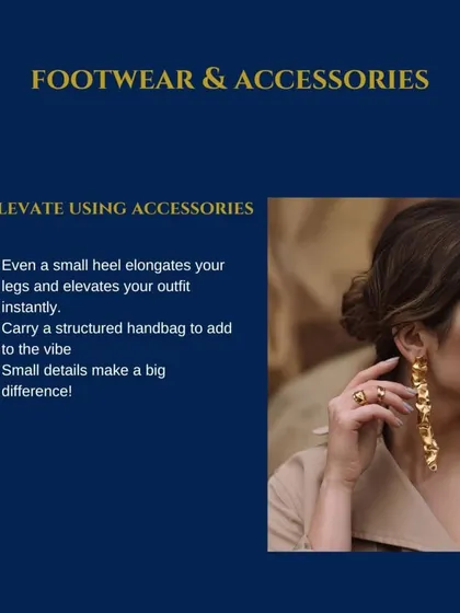 The right footwear and accessories can instantly elevate your outfit. Even a small heel elongates your legs, and a structured handbag adds a polished vibe. These small details make a big difference in looking classy.