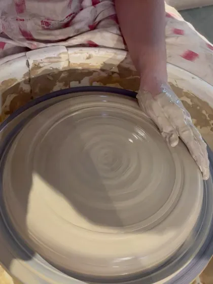 The hypnotic spiral of a freshly cleaned wheel bat. It's the small, satisfying moments like these that are part of the everyday rhythm of the studio.