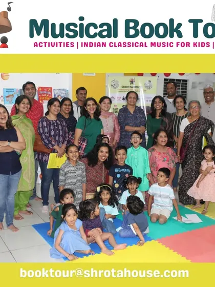 A group photo capturing the smiles and community spirit at our Reader's Den book tour stop. Thank you to all the families who joined us.