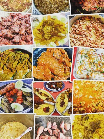 A collage showcasing the wide variety of food we prepare. From biryani and kebabs to curries and desserts, this image gives you a glimpse of our extensive menu.