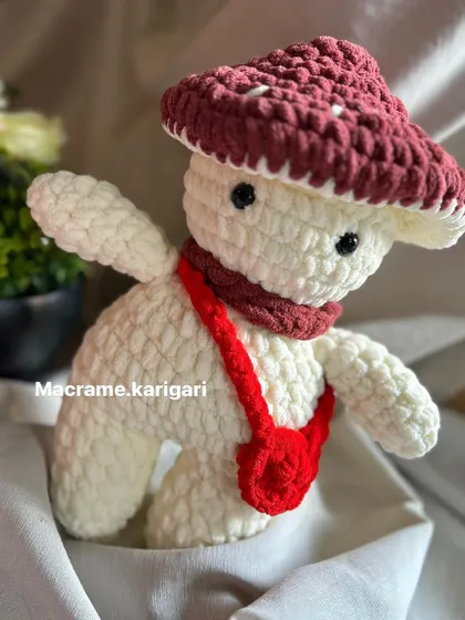 This whimsical mushroom toy is perfect for storytelling and sparking a child's imagination.