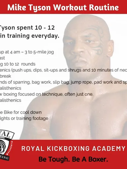 To be the best, you must learn from the best. This is the legendary workout routine of Mike Tyson, who dedicated 10 to 12 hours a day to his craft. His discipline is an inspiration to us all.