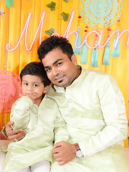 A sweet, gentle portrait of a father and his young son.